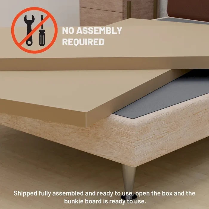 1.5-Inch Split Bunkie Board for Mattress Bed Support Fully Assembled Gray
