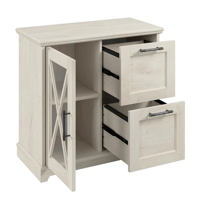 2 Drawer Lateral File Cabinet with Shelves