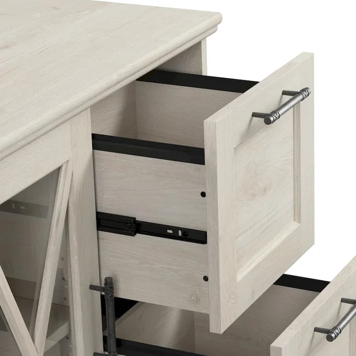 2 Drawer Lateral File Cabinet with Shelves