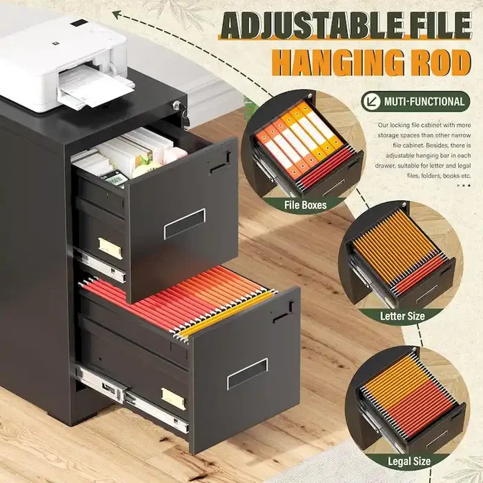 2 Drawer Vertical File Cabinet with Lock for Home Office