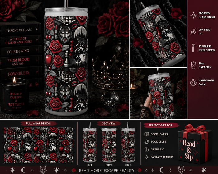 20oz Frosted Glass Tumbler + Metal Straw
