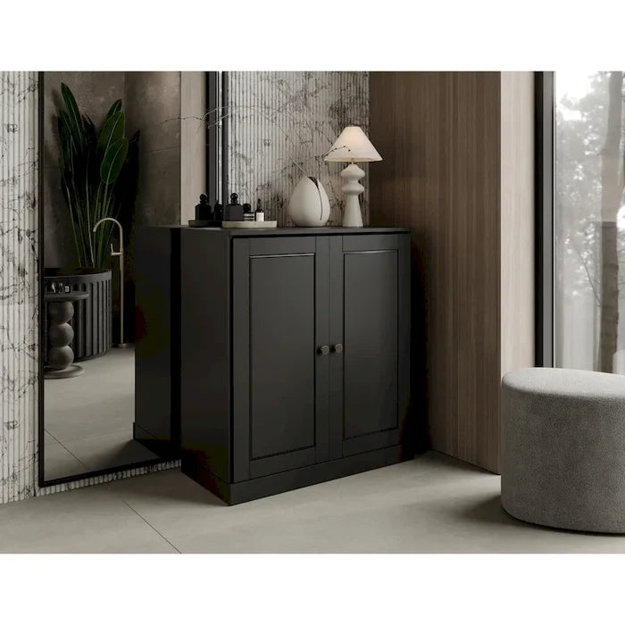 32" Solid Wood Bathroom Cabinet with Solid Doors and Adjustable Shelves