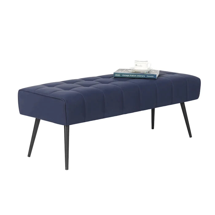 41 Inches Faux Leather Tufted Ottoman Bench for Living Room