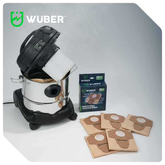 5x Worki do odkurzacza przemysłowego 20 l WUBER