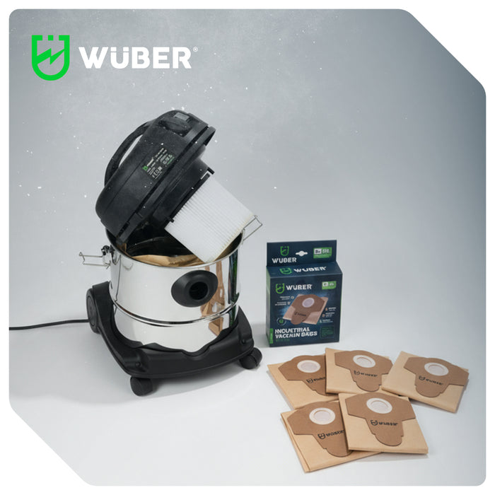 5x Worki do odkurzacza przemysłowego 30 l WUBER