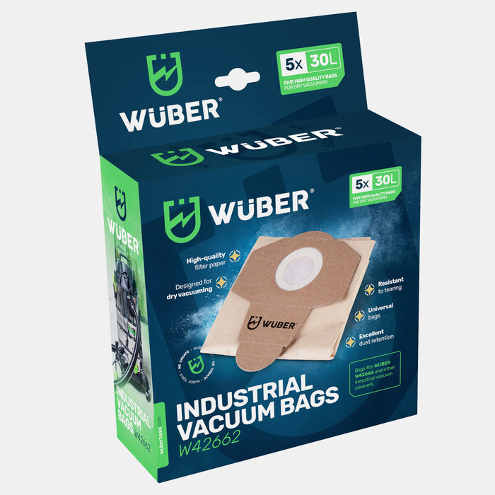 5x Worki do odkurzacza przemysłowego 30 l WUBER