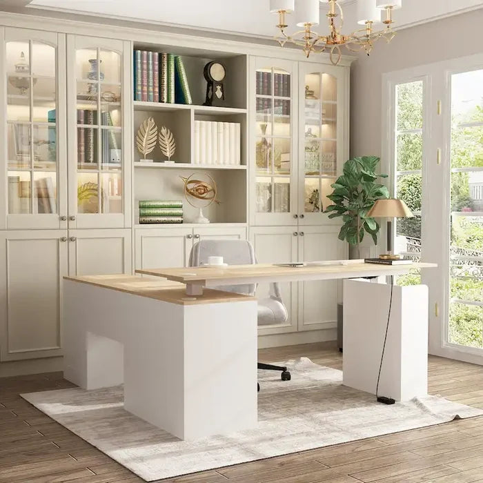63 Inch Adjustable Height Standing Desk with Storage Drawers
