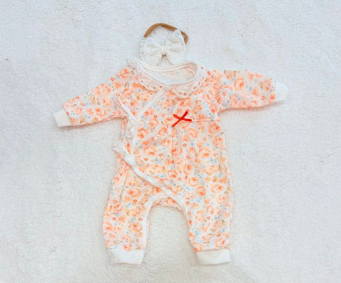 Floral Tie Sleeper with Headband — Little Mamas Nursery