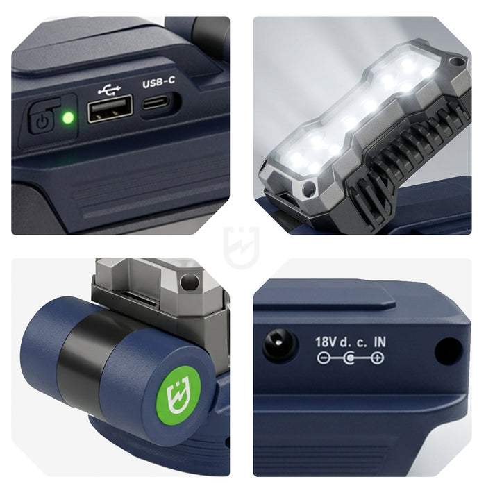 Adapter z lampką LED powerbank 20V USB-C latarka lampa Share+ System WUBER