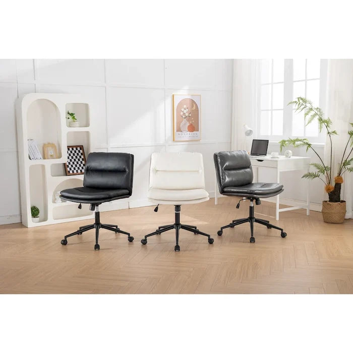 Adjustable Swivel Criss Cross Chair Wide Seat Office Vanity Chair