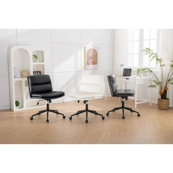Adjustable Swivel Criss Cross Chair Wide Seat Office Vanity Chair
