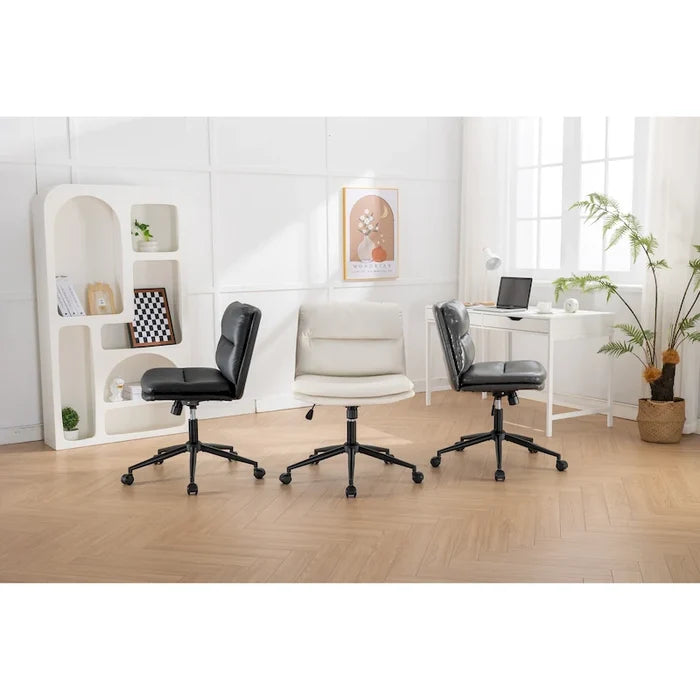 Adjustable Swivel Criss Cross Chair Wide Seat Office Vanity Chair