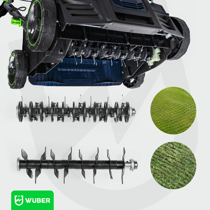 Zestaw czarnych wałów z nożami Sklep narzędziowy WUBER do wertykulacji trawnika akcesorium