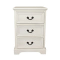 Antique White 3-drawer Solid Wood Nightstand