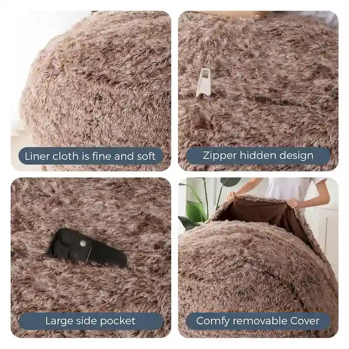 Big Convertible Bean Bag Folds from Lazy Chair to Floor Mattress Bed