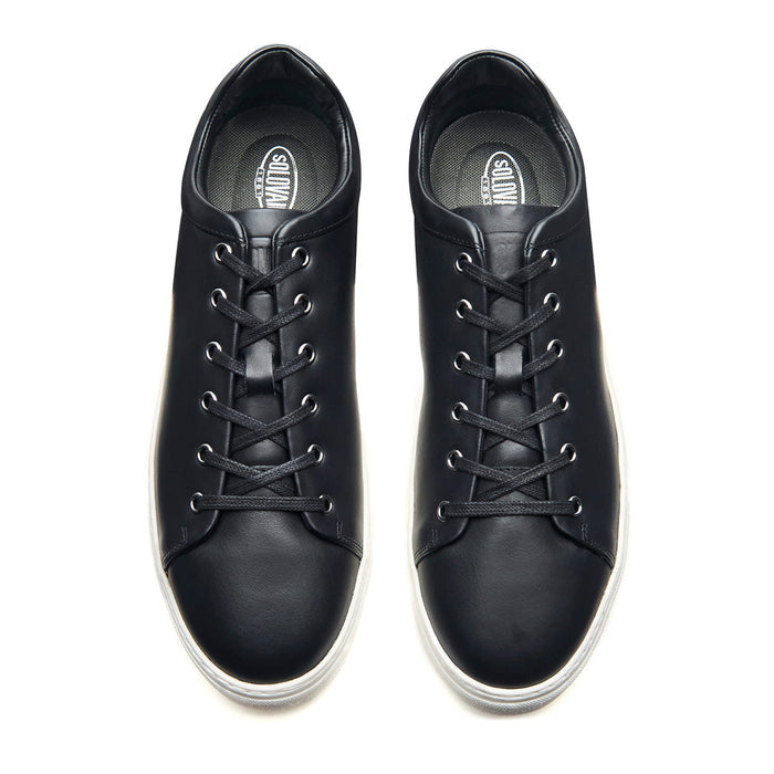 Black Calf Sneaker (White Sole)