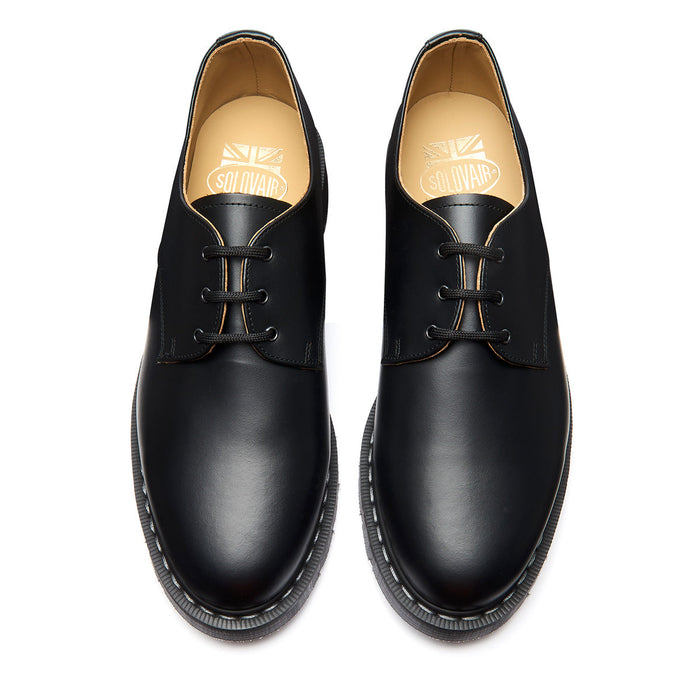 Black Fine Grain 3 Eye Gibson Shoe