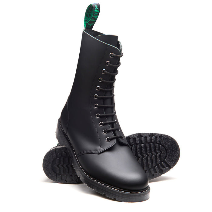 Black Greasy 11 Eye Astronaut Boot