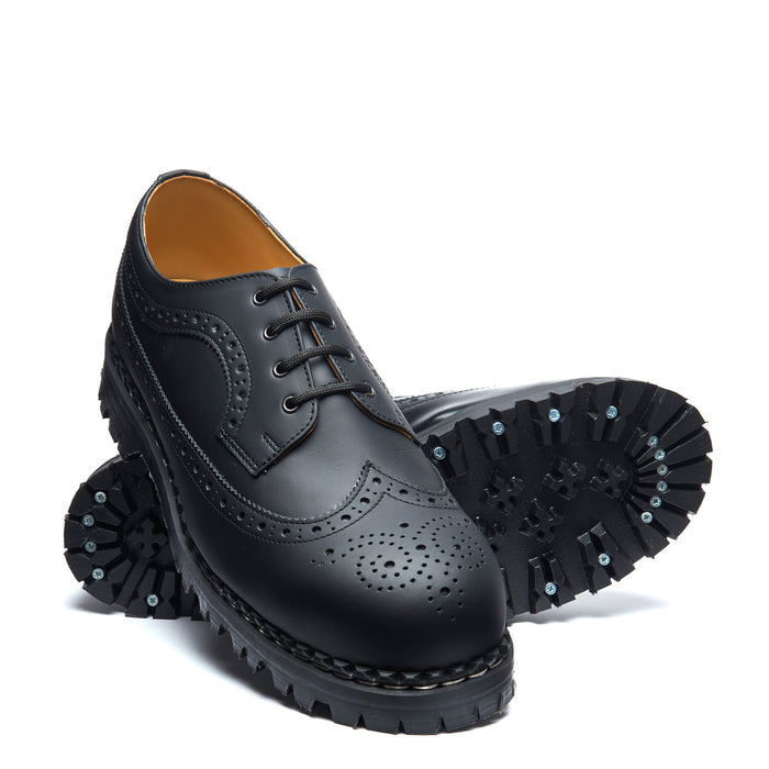 Black Greasy 4 Eye Steel Toe American Derby Brogue Shoe