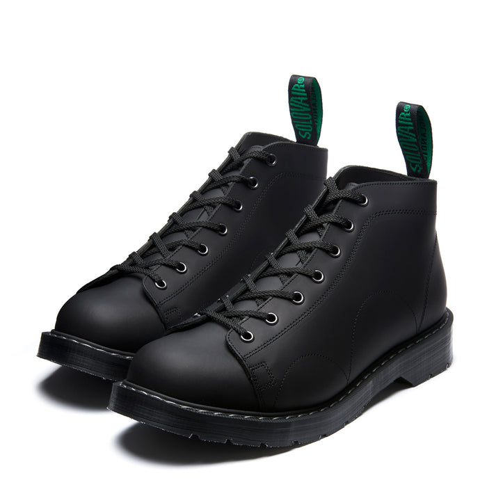 Black Greasy 7 Eye Monkey Boot