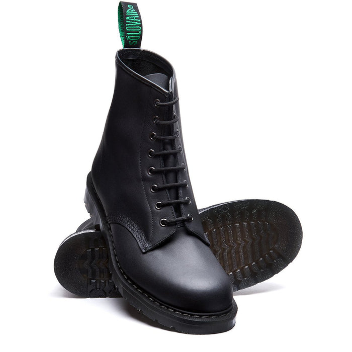 Black Greasy 8 Eye Derby Boot & Care Kit