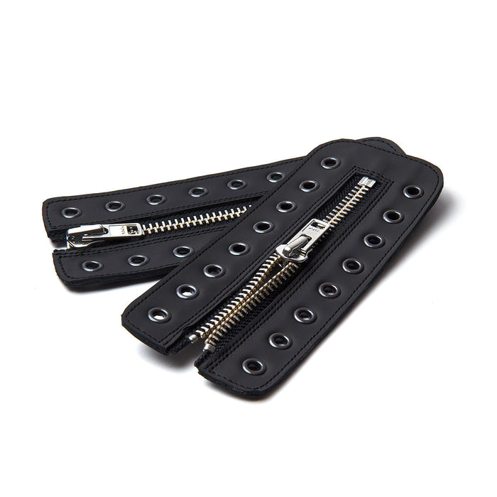 Black Greasy 8 Eye Derby Boot & Zip Guard