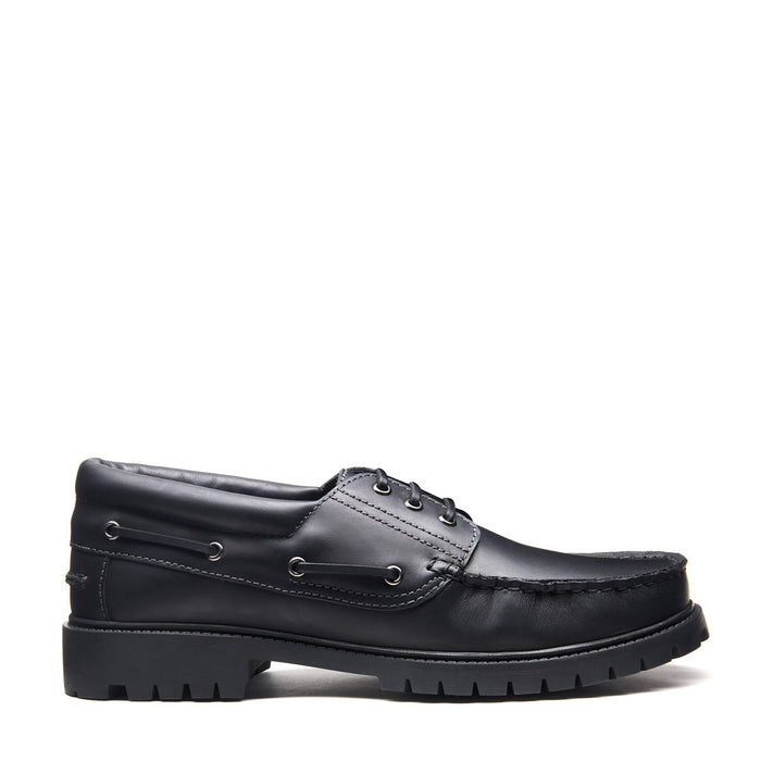 Black Greasy Boat Shoe