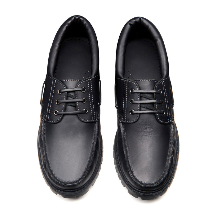 Black Greasy Boat Shoe