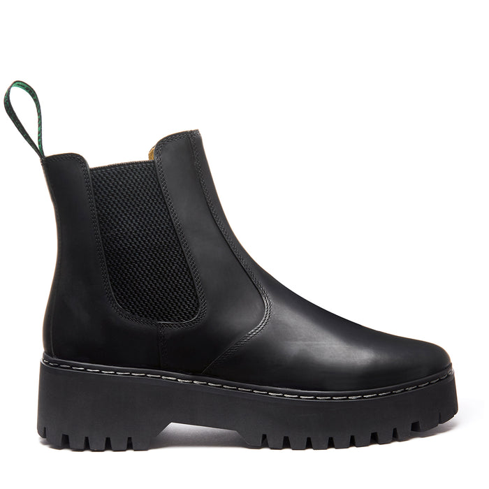 Black Greasy Platform Dealer Boot
