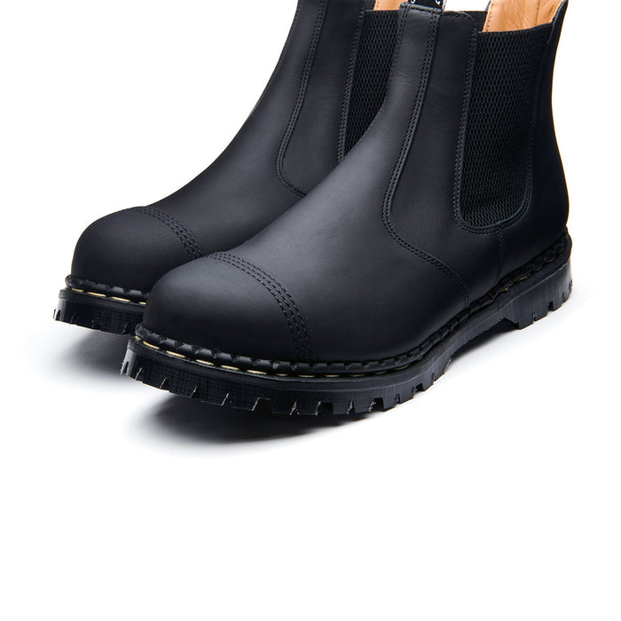 Black Greasy Steel Toe Capped Dealer Boot