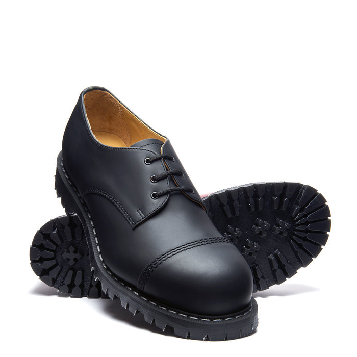 Black Greasy Steel Toe Gibson Shoe