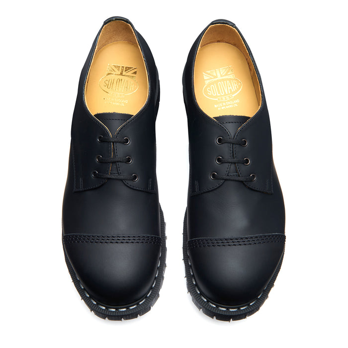 Black Greasy Steel Toe Gibson Shoe