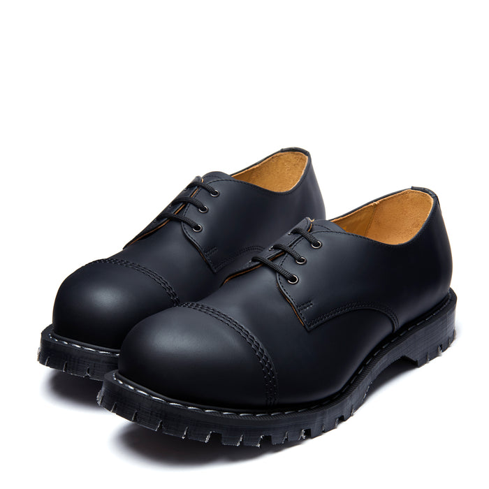 Black Greasy Steel Toe Gibson Shoe