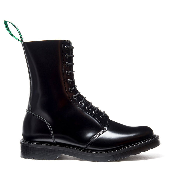 Black Hi-Shine 11 Eye Astronaut Boot