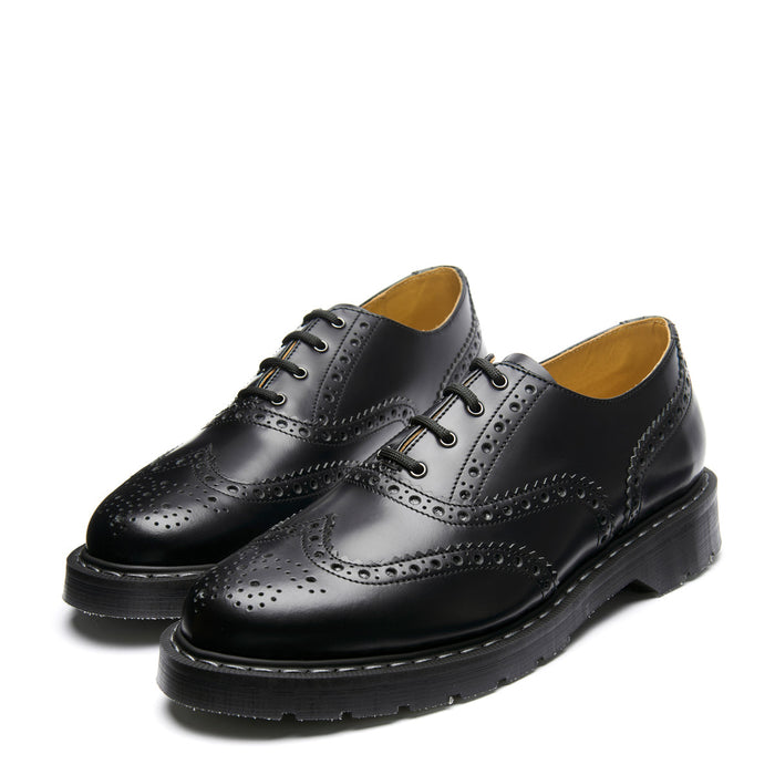 Black Hi-Shine 4 Eye English Oxford Brogue Shoe