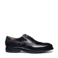 Black Hi-Shine 5 Eye Oxford Brogue Shoe