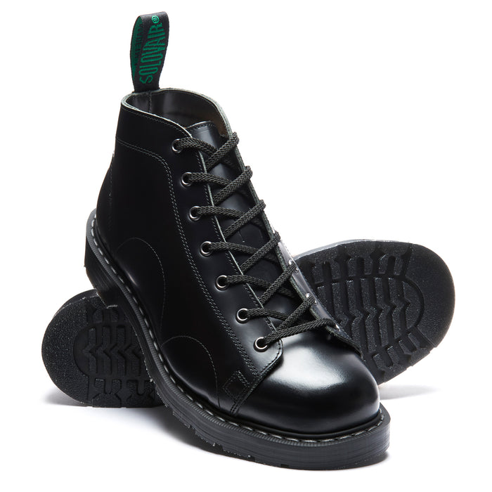 Black Hi-Shine 7 Eye Monkey Boot