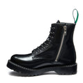 Black Hi-Shine 8 Eye Zip Commando Derby Boot