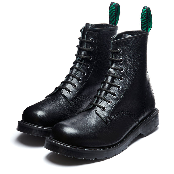 Black Hi-Shine Grain 8 Eye Derby Boot