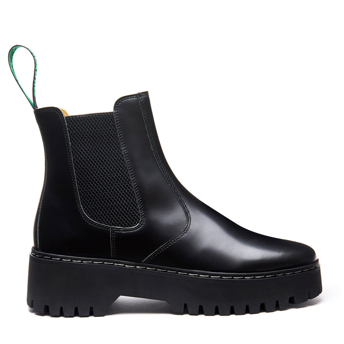 Black Hi-Shine Platform Dealer Boot