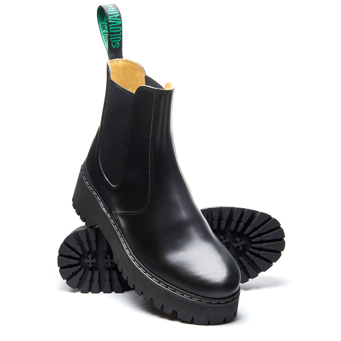 Black Hi-Shine Platform Dealer Boot