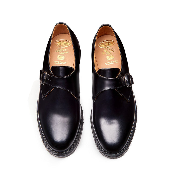 Black Hi-Shine Single Buckle Monk Shoe