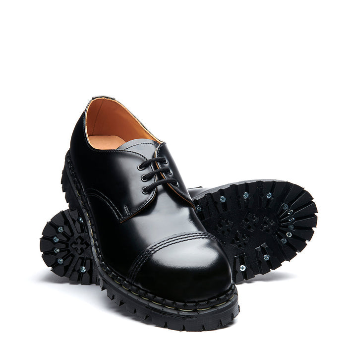 Black Hi-Shine Steel Toe Capped Gibson Shoe