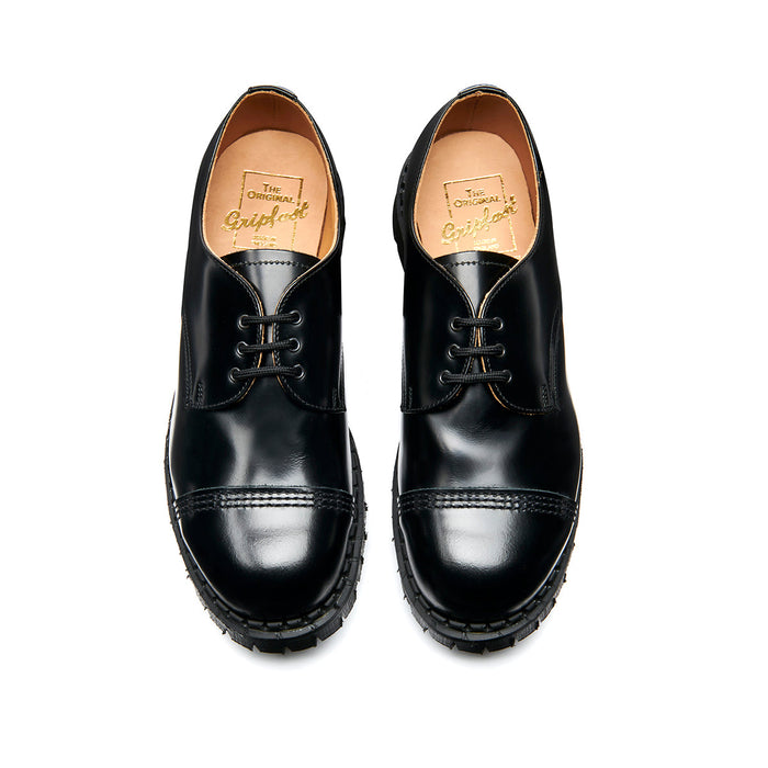 Black Hi-Shine Steel Toe Capped Gibson Shoe
