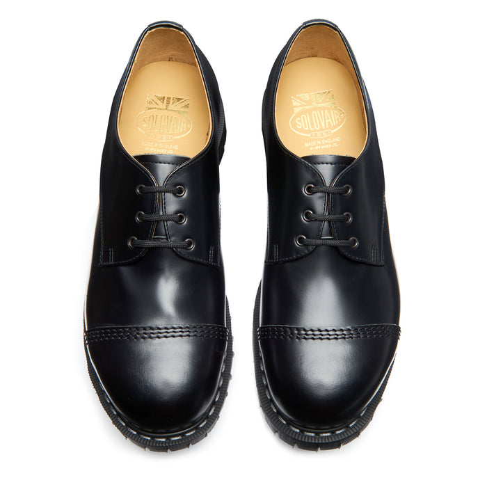 Black Hi-Shine Steel Toe Gibson Shoe