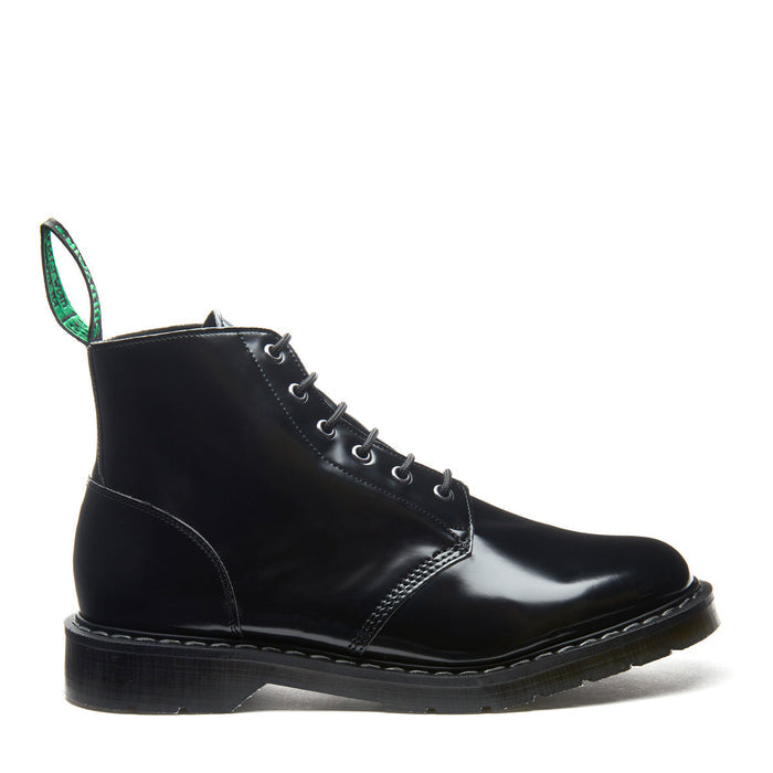 Black Hi-Shine Vegan 6 Eye Astronaut Boot