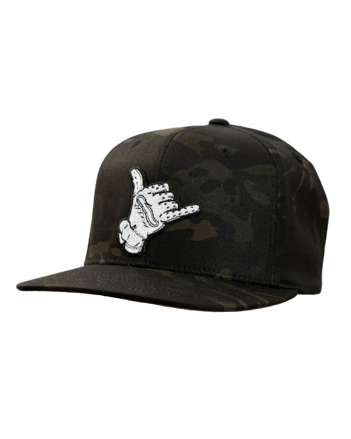 Black Multicam Snapback Hat
