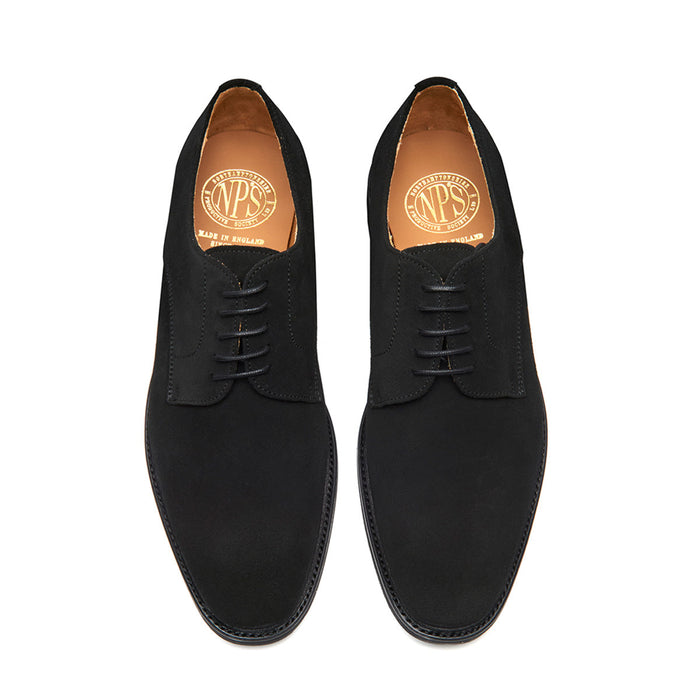 Black Suede 5 Eye Derby Shoe