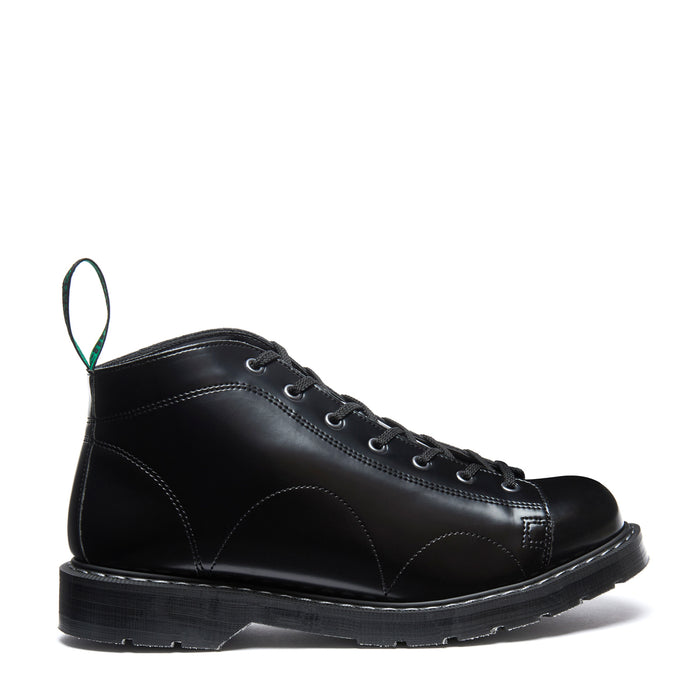 Black Vegan Hi-Shine 7 Eye Monkey Boot