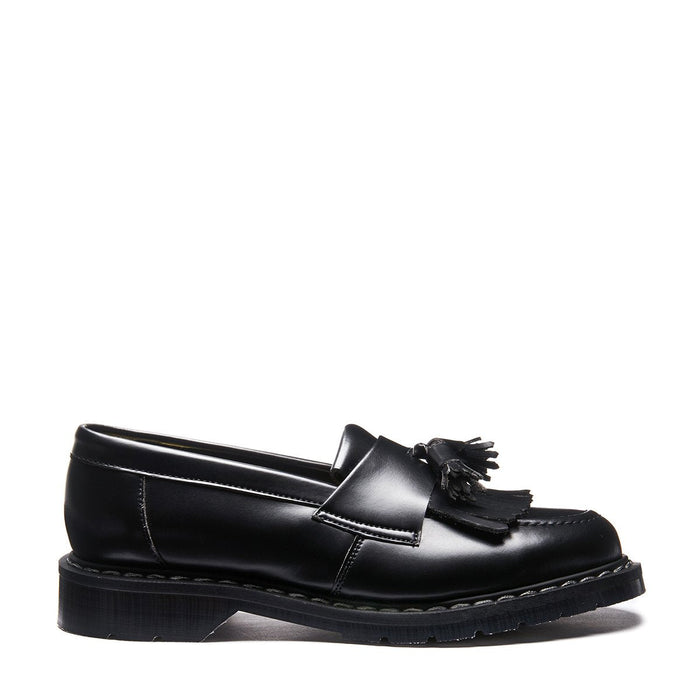 Black Vegan Hi-Shine Tassel Loafer